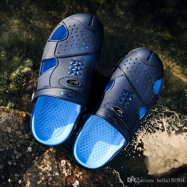 

designer dudeli new arrival men summer sandals beach slipper breathable water sandals male gardening shoe hollow out beach slippers, Black