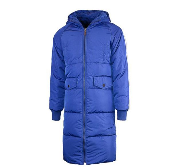 

18ss mens long winter warm down jackets hooded solid color fashion coats designer coats, Black