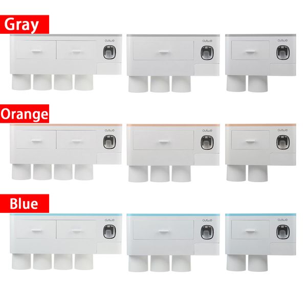 

2/3/4 cups couple toothbrush storage tool magnetic toothpaste holder household toothbrush cup holder portable and easy install