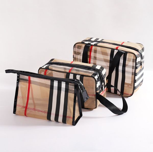 

3 шт wash bag конструктора класс люкс косметика сумка сумка кошельки женщина пвх водонепроницаемая косметическая сумка student сумка