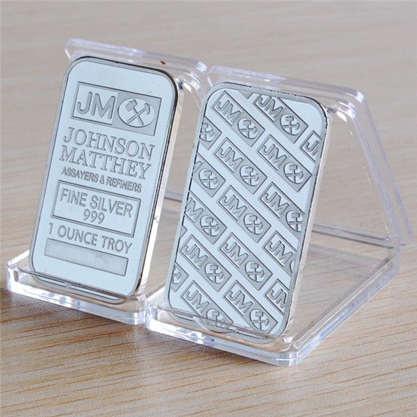 

1 oz johnson matthey silver bar silvering plated coin jm silver bars
