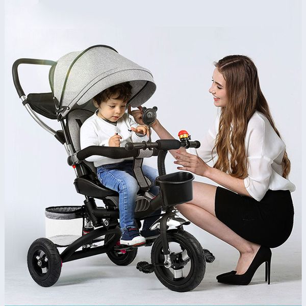

children's tricycle quick folding rotating seat baby bicyclethree wheel stroller pram pushchair bike baby carriage trolley 1-6y