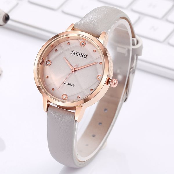 

multicolor women watches casual quartz retro diamond laides wrist watch leather band rubber strap female clock, Slivery;brown