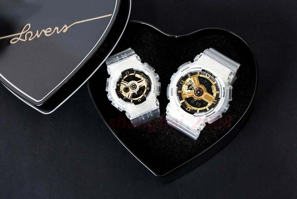 

Высокое качество Роскошные часы 2шт в коробке GA110 Часы Светодиодные водонепроницаемые женские женские часы g ga110 Мужские часы с оригинальной коробкой сердца