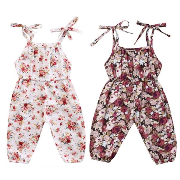 

fashion infant baby kids girl floral sleeveless romper jumpsuit playsuit sunsuit outfits clothes, Blue
