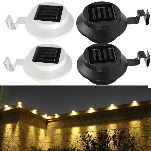 

3led solar powered gutter light outdoor/garden/yard/wall/fence/pathway lamp