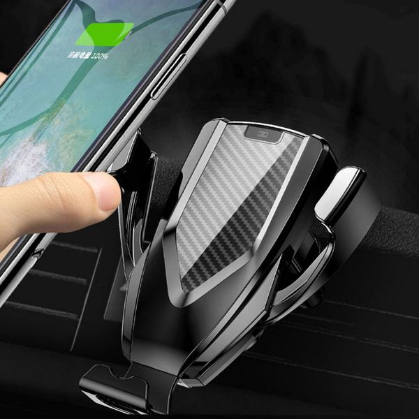 

car qi fast wireless charger air vent car holder stand for iphone xr xs max x 8 10w fast c mar