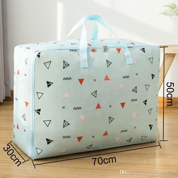 

large capacity quilt storage bag 70*50*30cm folding portable double zipper quilt bags clothes luggage bags waterproof oxford bh1040-3 tqq