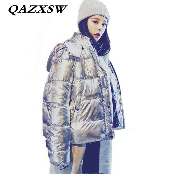 

2018 new europe winter large size slim warm thick hooded short women down jacket fashion trendy street solid 90% down coat lf190, Black