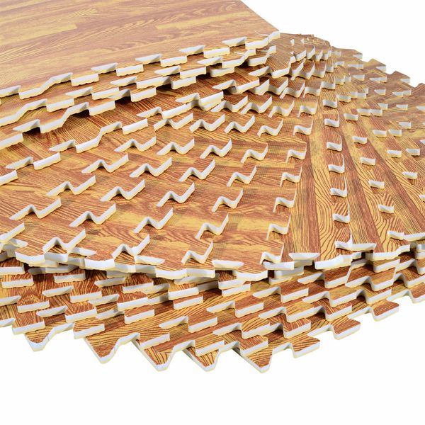 

Soozier 72 SqFt Плиты из древесного зерна, блокирующие коврики EVA Foam GYM Puzzle Плитки