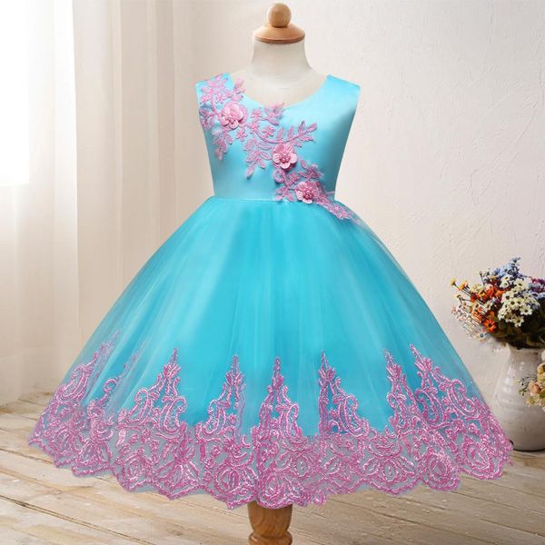 

new style girls bow princess skirt birthday party children wedding dress princess puffy dress, Red;yellow