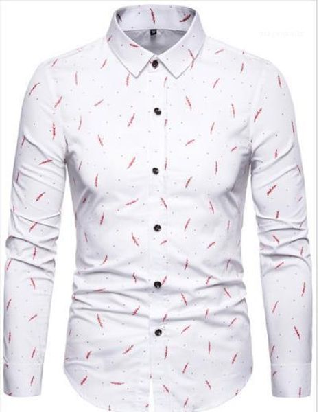 

male clothing turn down collar mens casual shirts long sleeve print skinny teenager fashion slim, White;black