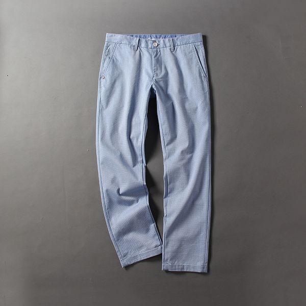 

light blue men casual slip pants work business trousers, Black