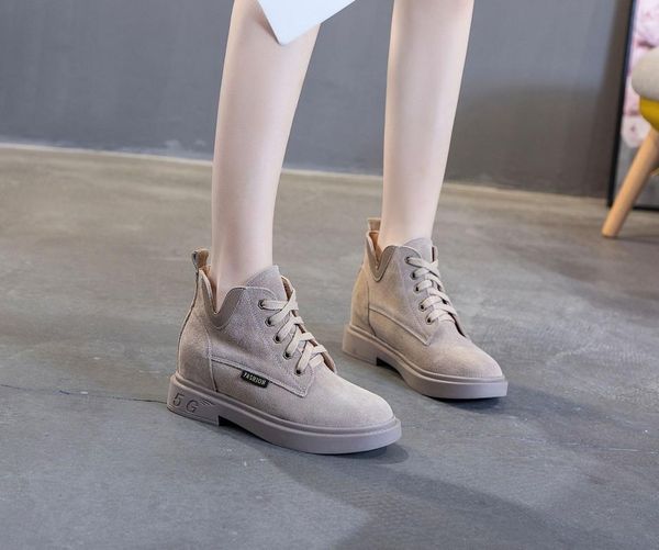 

full-grain leather boots women's new style british-style black and white with pattern versatile genuine leather ozhouzhan