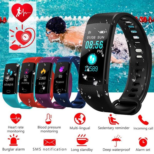 

new y5 smart sports pedometer waterproof heart rate blood pressure oxygen saturation health monitoring outdoor fitness equipment
