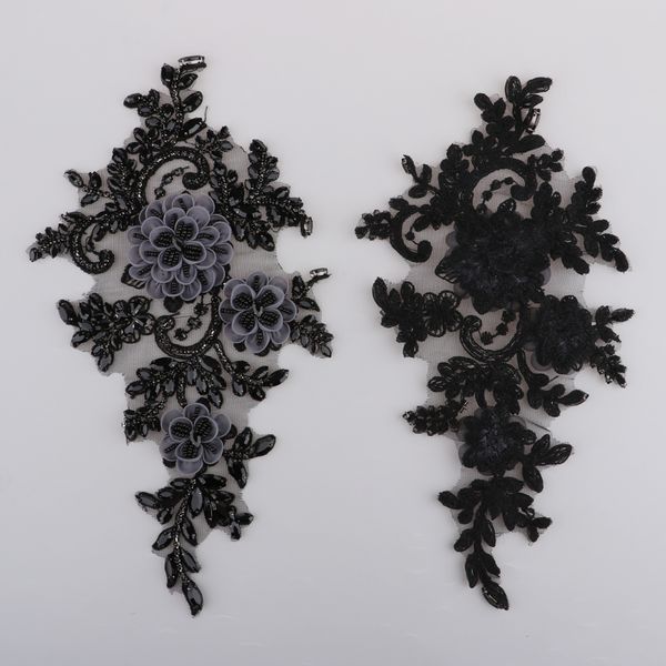 

3d flower lace applique sewing bridal wedding trim motif embroidery beaded