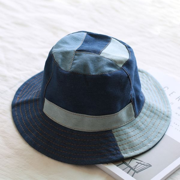 

summer washed denim sun hat women fashion tassel floppy cap ladies wide brim beach bucket hats female cotton foldable chapeu, Blue;gray