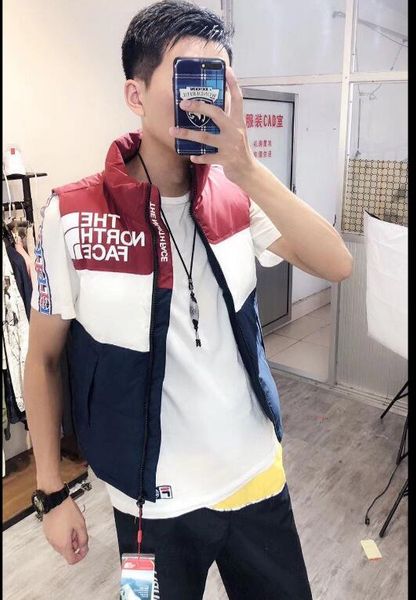 

new mens jacket sleeveless vestmen's and women's the face winter fashion casual coats male down men's vest thickening waistco, Black;white