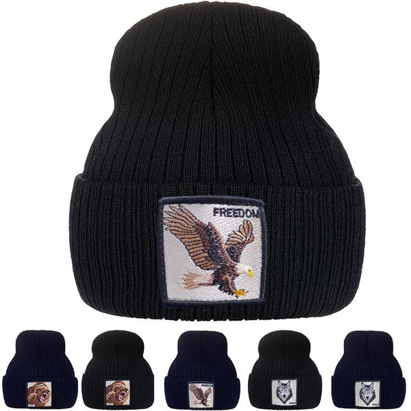 

трикотажные beanie шапки для мужчин осень зима skullies шапочки с вышивкой патч мода вязание hat женщины hip hop gorras