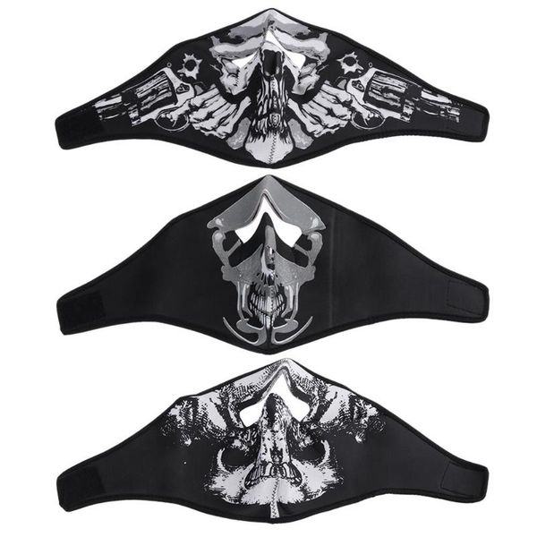 

skull cycling windproof winter warmer bike running skiing full face mask, Black