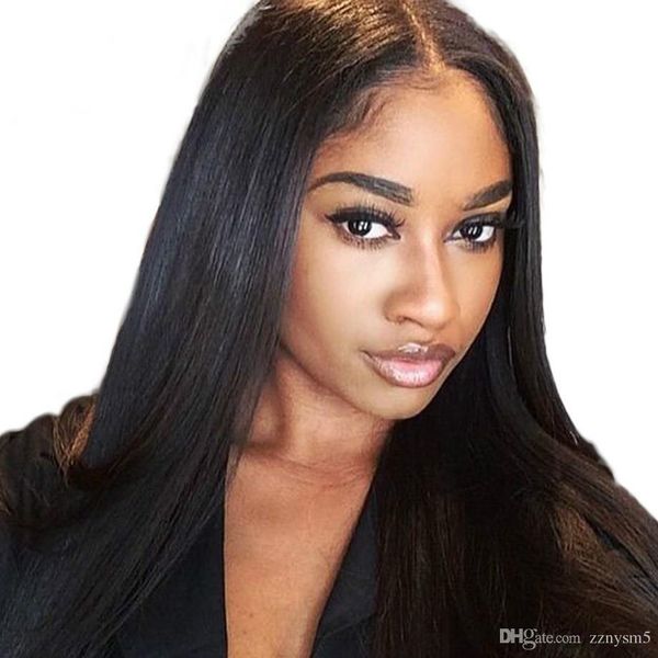 

24inch lace front human hair wigs for black women brazilian straight lace frontal wig with pre plucked baby hair 4x13