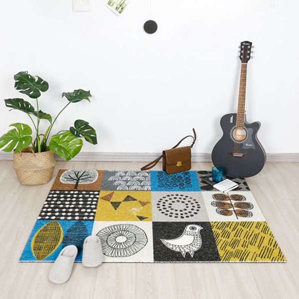 

nordic door floor mat geometric printed carpet toilet absorbent rug home bathroom pvc non-slip mats 60*90cm
