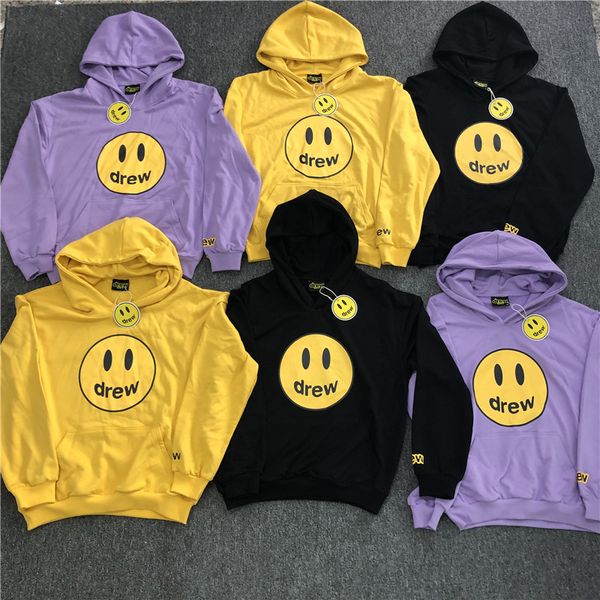 

drew house мода марка justin bieber streetwear хип-хоп drew дом mens женщин dh хлопок пуловер толстовки толстовка пальто, White;black