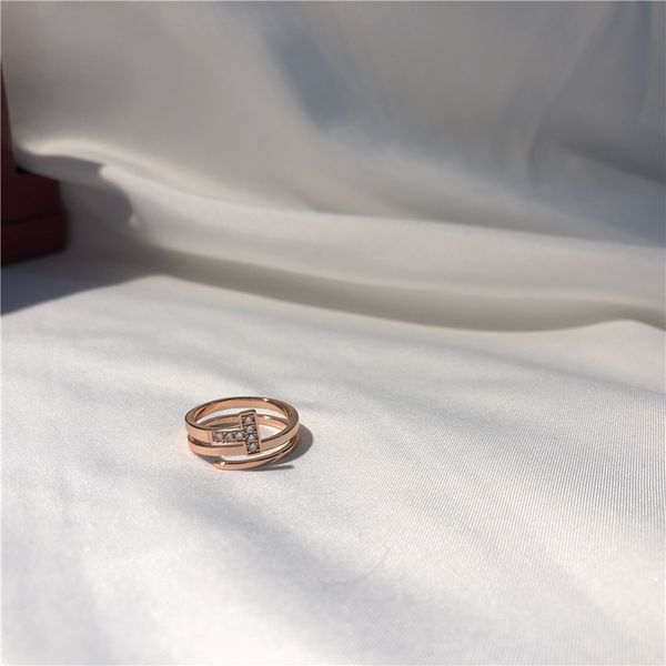 

T известные кольца регулируемое кольцо DOUBLE T TWO подарок любви известный дизайнер ю