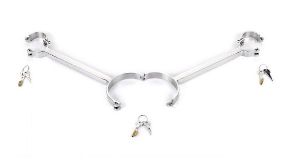 

collar bar steel lockable heavy straight wrist duty stainless restraints neck #r56 rknfb