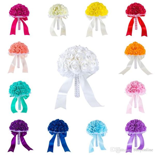 Beautiful Yellow White Blue Wedding Flowers Bridal Bouquets
