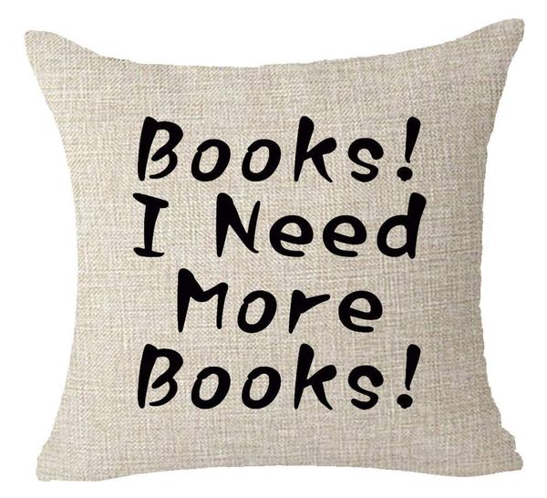 

home pillow cover need books printing cotton linen square home decorative throw pillow case sofa waist cushion cover pillowcase