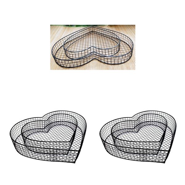 

2x heart shape succulent plants pot planter holder ornaments arts container