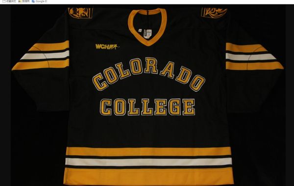 

custom men youth women vintage colorado college #00 blank pro stock 1990s vintage hockey jersey size s-5xl, Black