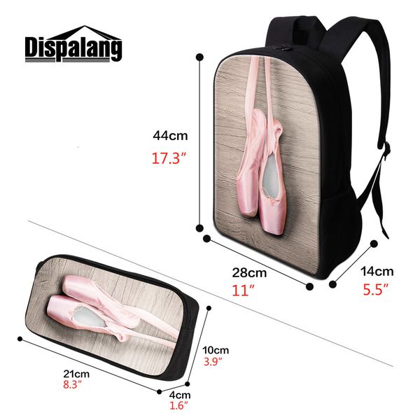 

2 pcs/set ballet girl design designer school bakcpack and pencil case toe shoe bookbag for children cute rucksack art mochilas for primary