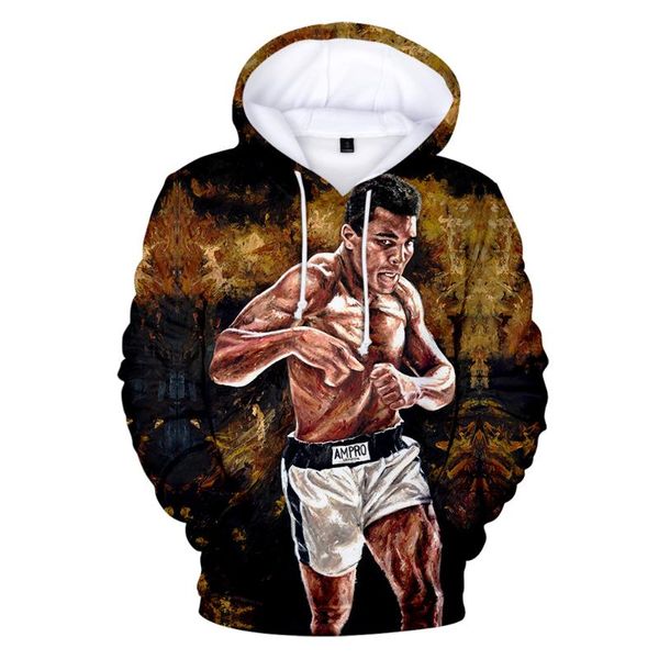 

2021 new men muhammad ali sweatshirt 3d hoodies women streetwear fashion hip hoodies hop harajuku hoodeis hooded male hqogh, Black