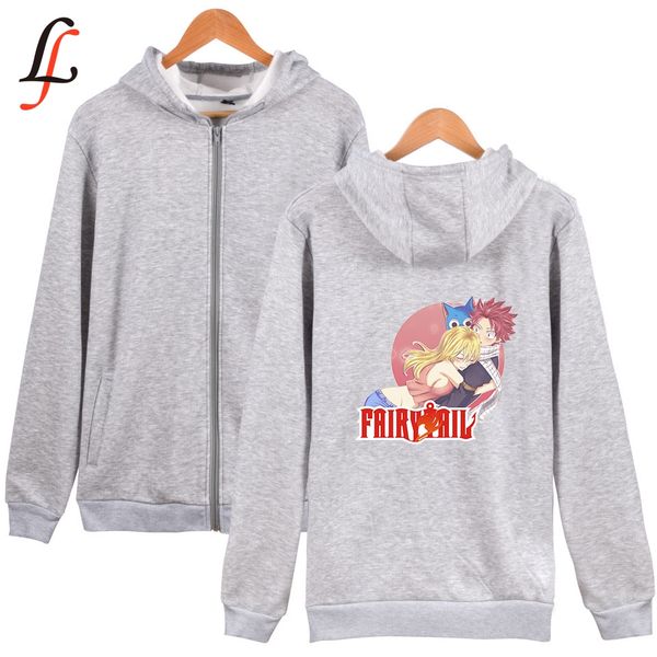 

fairy tail толстовка горячих продаж казуальных zipper hoodies кофта harajuku женщин и мужчины одежда 2019 популярных k-pops с капюшоном мода, Black