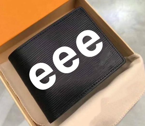 

european classic design brand men's short wallet card holder with box, Red;black