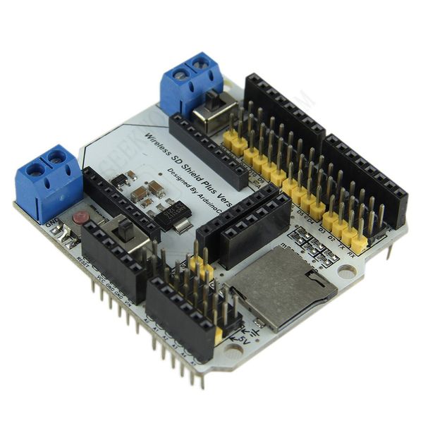 Scheda scudo SD wireless freeshipping con XBEE /Bluetooth/servi/sensori/APC2XX per Arduino