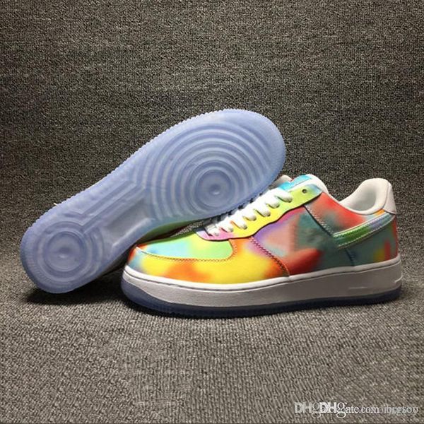 

2019 новый радуга чикаго 1 дизайнер кроссовки для мужчин женщин черный белый один тренд дикий спортивная обувь 36-45, White;red