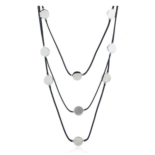

european and american fashion trend personality simple accessories women's multi-layer necklace necklace handmade multi-layer pendant d, Silver