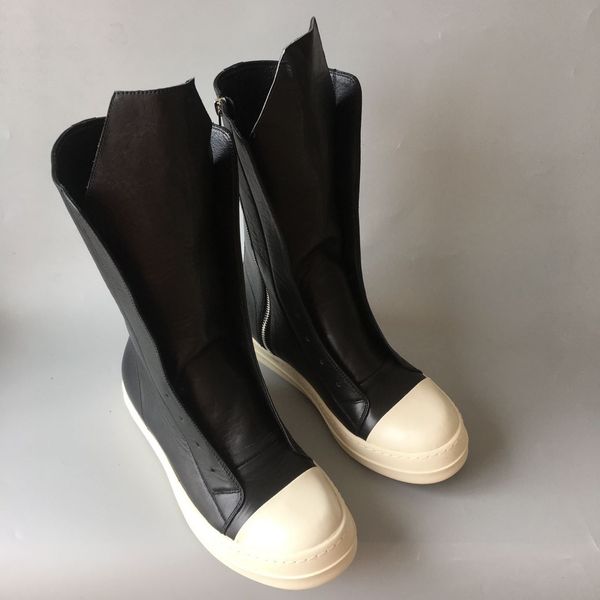 

2018ss genuine leather layer men's knee boots fashion europe and america new list real picture thigh-high shoes, Black