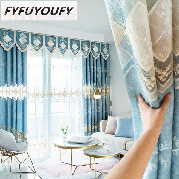 

modern simple embroidered curtain for living room flat window curtains for kitchen with window treatment drap