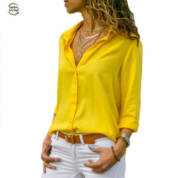 

work wear white blouse plus size long sleeve v-neck formal elegant ladies shirts 2019 spring summer chiffon office blouse