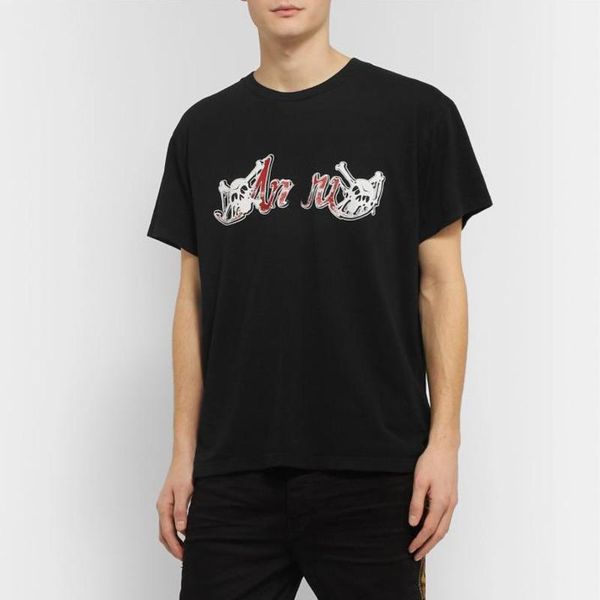 

20ss skull letter printing short sleeve tee punk rock high street shorts mens and women couple designer cotton t-shirt hfxhtx087, White;black