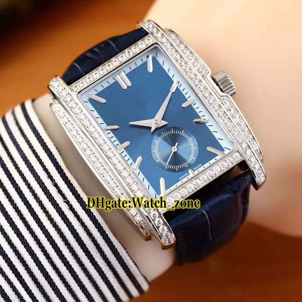 Limited New Gondolo 5124 5124G-011 синий циферблат автоматические мужские часы 316L стальные корпус алмазные рамки кожаный ремешок ворота часов 5 цвет