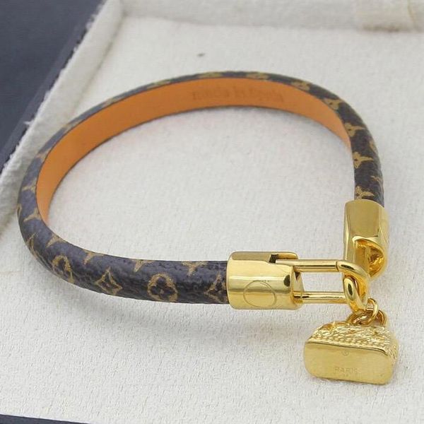 

Luxury brand de ign bracelet fa hion round genuine leather bracelet with gold bag for women and men flower print bracelet jewelry
