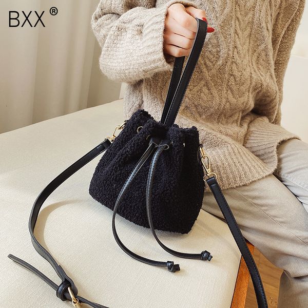 

bxx] зима плюшевые crossbody ведро сумки для женщин 2019 мода небольшой плечо сумка леди телефон сумки и кошельки a191