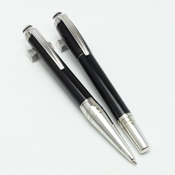 

new arrive urban speed ballpoint pen luxury black and silver metal rollerball pen pvd-coated fittings for writing office stationery gift