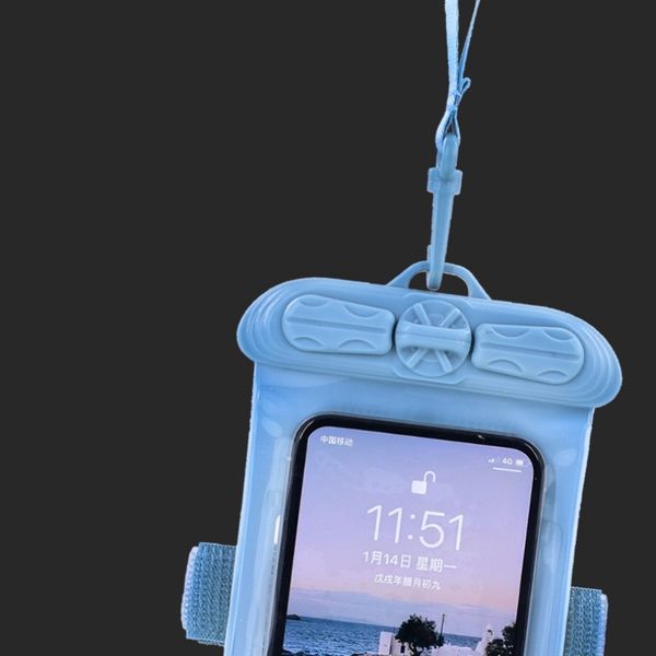 

swimming universal waterproof pouch cell phones portable bag touch screen cellphones pouch for surfing diving on beach sea use
