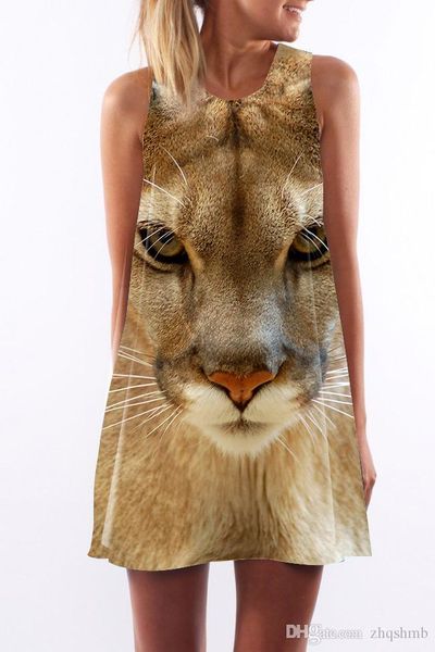 

женское платье лето с круглым вырезом sexy sling без рукавов hip wrap elegant lady желтый lion cougar юбка с принтом на голову повседневные, Black;gray